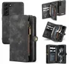Zipper Wallet Flip Leather Cases for Samsung Galaxy S23 S22 S21 Ultra S20 FE S10 Note 20 10 A20 A30 A40 A50 A70 Detachable Magneti5536370