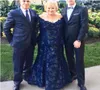 Plus Size Mother of the Bride Dress for Wedding Party Dark Navy Blue Lace Off Shoulder Mermaid Evening Gowns Mother of the Groom1513869