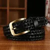 Belts Men Hand Woven Belt Cowhide Leisure Fashion Alloy Buckle Jeans With Black Coffee Light Brown Color Matching