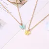 Pendant Necklaces Sweet Acrylic Butterfly For Women Gold Color Long Clavicle Chain Fashion Jewelry On The Neck 2024 Collares