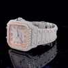 Montre en or rose et diamants, haute demande, montre antique glacée VVS Clarity Moissanite, disponible aux meilleurs prix pour femmes et hommes