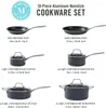 Cookware Sets Martha Stewart Lockton Premium Nonstick 10 Piece Enamel Heavy Gauge Aluminum Pots And Pans Set - Grey