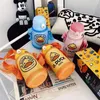 Water Bottles 400ml 304 Stainess Steel Thermos Bottle Cute Cartoon Yellow Duck Vacuum Flask Children Straw With