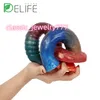 Colored double-headed dragon male and female masturbation sex toys animal horse hanging sex toys vaginal anus masturbation stick