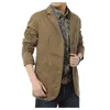 Marca di Alta Qualità Autunno Inverno Outwear Uomo Casual Blazer Uomo Abiti in cotone Risvolto Giubbotti Maschile Militar Masculino Cappotto 240223