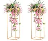 Gold Metal Wedding Flower Stand Floor Vases Flowers Column Stand Road Lead Rack for Wedding Party Event Anniversary