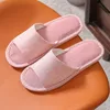 Wood Pinstripe Home Flooring Four Interior Seasons Summer Male and Female Couples Cotton Linen Open Toe Flip-flops 252 Fe 701