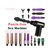 Massaggio Macchina del sesso Orgasmo Spinta Vibratore Dildo Giocattoli del sesso Pistola fasciale Muscolo Rilassamento Accessori per il massaggio del corpo Masturbazione delle donne 8453616