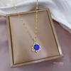 Pendant Necklaces Blue Crystal Mogan David Star For Women Men Israel Jewish Stainless Steel Chain Of Necklace Jewelry