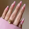 False Nails 24pcs For Extra Long Coffin Press On With Rhinestone Ombre French Manicure Full Cover Fake Diamond