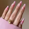 Unghie finte 24 pezzi per bara extra lunga a pressione con strass Ombre French manicure copertura completa diamante finto