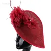 Модная женская формальная кепка Fedora с цветочным узором, свадебный головной убор, женская шляпа ручной работы, Дерби, большая шляпа-волшебник, заколка для волос, шляпа, шляпа 240229