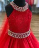 Crystals Girl Pageant Dress 2022 Ballgown AB Stone Red Organza Little Kid Birthday Formal Party Gown Toddler Teens Preteen med TU9521815