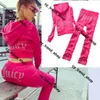 Juicy Coutoure Tracksuit Dwuczęściowe spodnie 2024 Zimowe dresy sok sok stroju dresowy Kombel Kobiety aksamitne spodnie bluzy z diamentami Juciy Track Suit 232