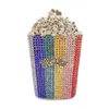 Xiyuan popcorn Crystal Clutch torebki mini metalowe pudełko minaudiere torebki weselne torebki obiadowe rhinestone sprzęgła prezent 240223