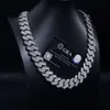22 mm hoge Europese en Amerikaanse populaire trendy hiphop street fashion diamanten 925 zilveren Cubaanse ketting