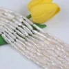 Loose Gemstones High Quality Pearl Semi Finished Natural White Biwa Shape Beads