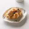 プレート日本のセラミックプレート不規則なプリントの朝食デザートテーブルウェアホームウエスタンディナー