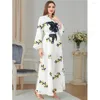 Ethnische Kleidung, bestickte Blume, marokkanischer Kaftan, Dubai, Türkei, Abaya, Damen, muslimisches Maxikleid, arabische Robe, islamische Jalabiya, Eid Ramadan