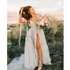 Повседневные платья Vestido De Mujer, красивый длинный тюлевой халат для женщин на свадьбу, фотосессия 2024, пляжное лето со шлейфом