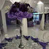Sliver Metal Crystal Wedding Centerpiece stojak na stół wysoki układ ślubny stół centralny dekoracja hotelowa 652