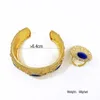 Bracelet For Women Dubai Cuff Bangle With Ring Gold Color African Nigeria Luxury Jewelry Quality Gold Plated 240219