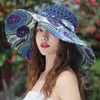 Chapeaux à bord large mode Bohemian Style Beach Hat pliable Big Sun Summ Summer Bucket pour femmes UV Protection Cap pêcheur