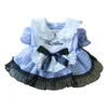 Dog Apparel Precise Wiring Pet Dress Chic Mesh Splicing Princess With Bow Decoration Doll Collar Fashionable For Pooch