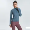 Lu Align Damen-Yoga-Outfit, Herbstjacken, Winter, schnell trocknend, Training, langärmelig, Jackenmantel, durchgehender Reißverschluss, dehnbar, Daumenloch, Sportbekleidung, Jogger, Gry Lu-08 2024