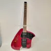 Steve Klein Signature Trans Red Headless Electric Guitar Vibrato Tremolo Bridg