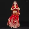 Сценическая одежда для девочек, китайский традиционный стиль, Синьцзянский танцевальный костюм, сексуальный сетчатый кружевной детский костюм с блестками и вышивкой, детский костюм для живота