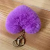 Porte-clés coeur boule Pom porte-clés moelleux fausse fourrure de lapin pompon femmes sac pendentif bijoux porte-clés cadeau de fête