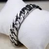 Moda Gerçek Çelik Erkekler Bilezikler Punk Bangle Pulseras Yüksek Cilalı Bileklik Klasik Takı Brace Dantel 1.5cm 240228