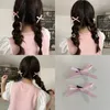 Hårtillbehör 2st Bowknot Clips Sweet Ballet Ribbon Bow Hairpin Bang Clip Korean Girl Mini Grab Female Headwear