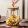 Storage Bottles Glass Jar Tea Container Food Can Coffee With Lid Canisters Bamboo Lids Dried Jars Airtight Cereal