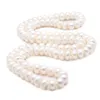 Design 10-11mm 82 cm perle d'eau douce blanche grand pain cuit à la vapeur perles rondes collier de perles chaîne de pull bijoux de mode 294i