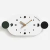 Horloges murales Ins Horloge horizontale Design minimaliste en bois pour salon chambre restaurant étude bureau décoration montre