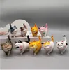 9pcs Śliczne ozdoby kota Kawaii Bell Animal Pvc Miniatury Figurki Zabawne dekoracje domu komputer stacjonarny