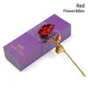 Dekoracyjne kwiaty rzemieślnicze Romantyczne kochanek Prezenty Walentynkowe Prezent 24K Gold Foil Rose Rose Flower Craft zanurzony długi łodyga