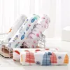 Couvertures Musline Swaddle Wrap Double couche Bénébre de bébé Coton Born Receiving Flower Print Litteur Ensemble de poussette