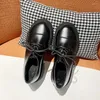 Casual Shoes Creepers Print Small Leather for Women Plysch Flats Chunky Heels Derbies Platform Woman College Lace Up Loafers 34-43