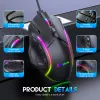 Mice X15 Free Weight Macro Gaming Mouse 12 Programmable Keys Game Mouse RGB Light Max to 6 levels 12800DPI For pc mac gun PUBG Laptop