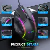 Mouse X15 Mouse da gioco Macro a peso libero 12 tasti programmabili Mouse da gioco Luce RGB Max a 6 livelli 12800 DPI Per PC Mac Gun PUBG Laptop