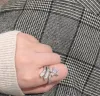 Designer ringer Små doft Rhinestone Ring Pentagram Ring Fashion 925 Silver Pin Ring Luxury Wedding Jewelry Gifts