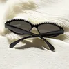 Sonnenbrille A018 Fashion Top Sonnenbrille Neue eingelegte Perlenkatze Eye High -End -Französische Brille für Frauen Sommerversion Hochqualität