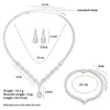 Necklace Earrings Set 3pcs/set Women's Jewelry Zircon Rhinestone Chain & Bracelet For Women And Bridesmaids
