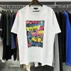 2024 Erkek Tasarımcı T Shirt Mor Gömlek Kadın Üstler Grafik Tee Giysileri Pamuk Gömlek Graffiti Baskı Eskiz Yağlı Boya Desen Sokağı