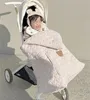 Koreansk stil höst vinter baby barnvagn filt tecknad förtjockad varm baby täcke baby barnvagn sovväska barn remmar 240223