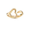Co Classic Designer Top Fashion T Home Sterling Sier Heart Shaped Leaf Knot Drip Glue Ring with Gold Plated Diamond Tee Jewelry High Quality 628