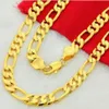 Collana da uomo con catena a maglie Figaro da 10 mm in oro giallo 14k italiano2827